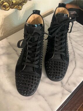 Christian Louboutin Louis Orlato Spikes black high-top sneakers 44